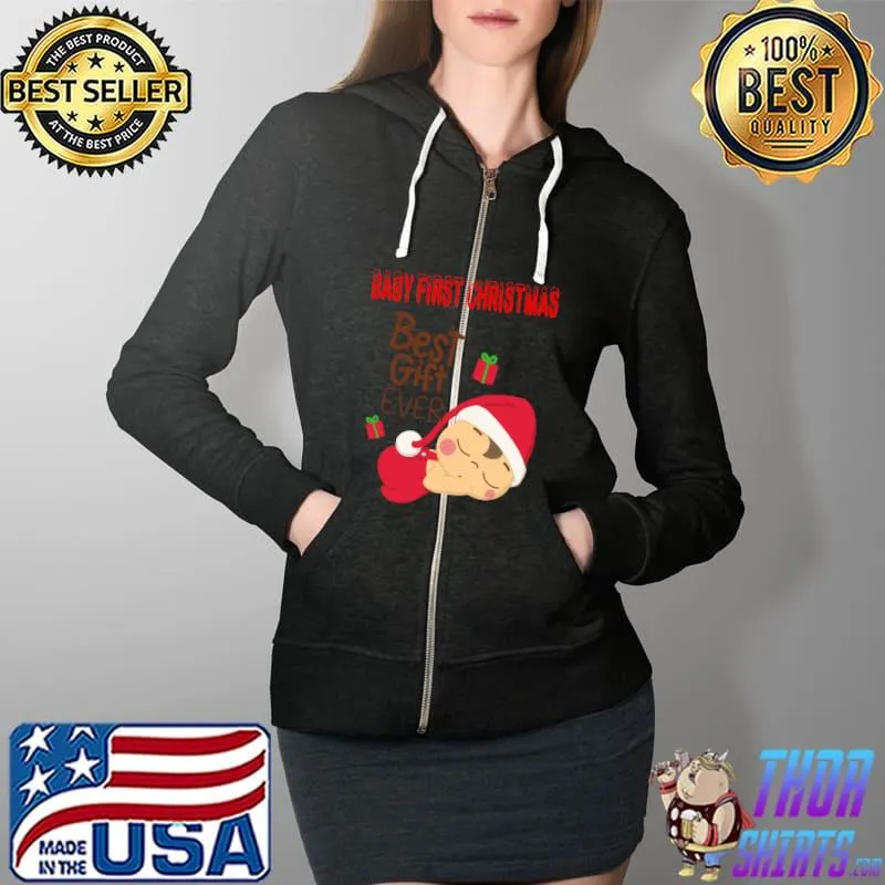Baby First Christmas, Baby Christmas, Baby Christmas T-Shirt Full Zip Hooded