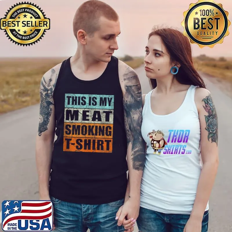 BBQ Smoker Themed Retro - Vintage My Meat Smoking T- Tank Top