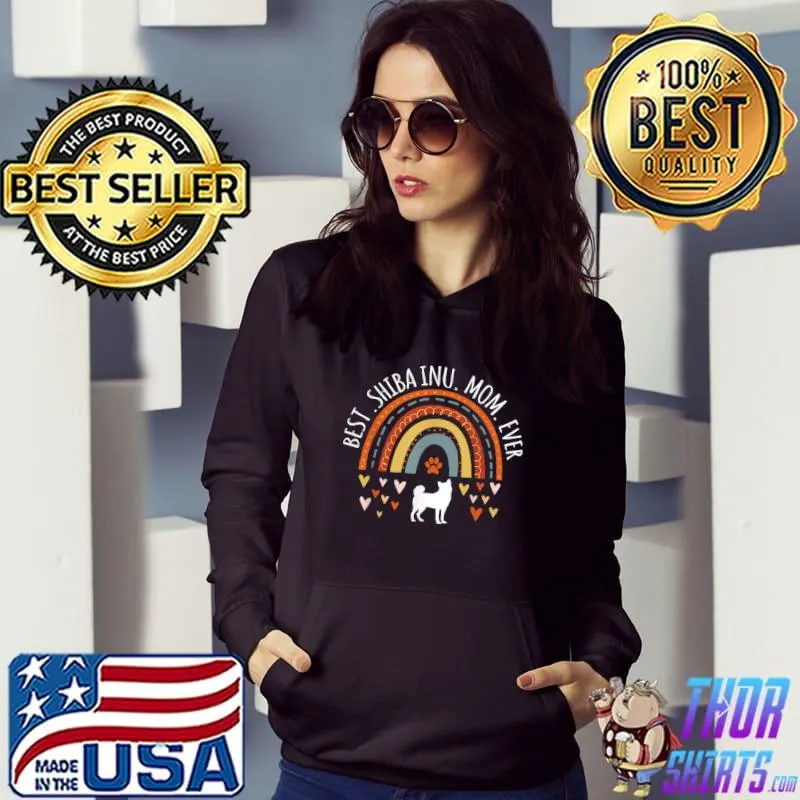Best Best Shiba Inu Mom Ever Rainbow Gifts Shiba Lover Dog Mama T-Shirt
