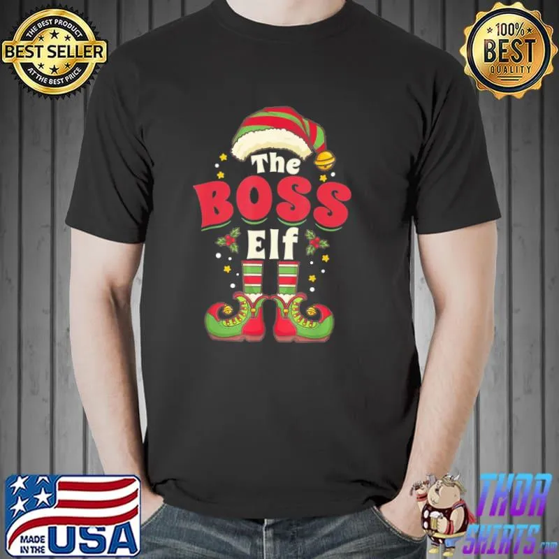 Best Boss Elf Christmas Matching Family T-Shirt Unisex