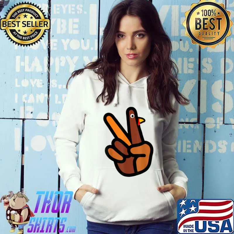 Best Family Thanksgiving Turkey Day Peace Turkey Friendsgiving T-Shirt