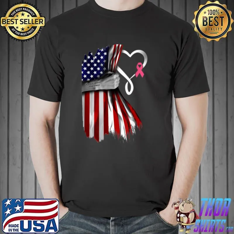 Best Fight Breast Survivor American Flag Breast Cancer Awareness T Shirt Unisex