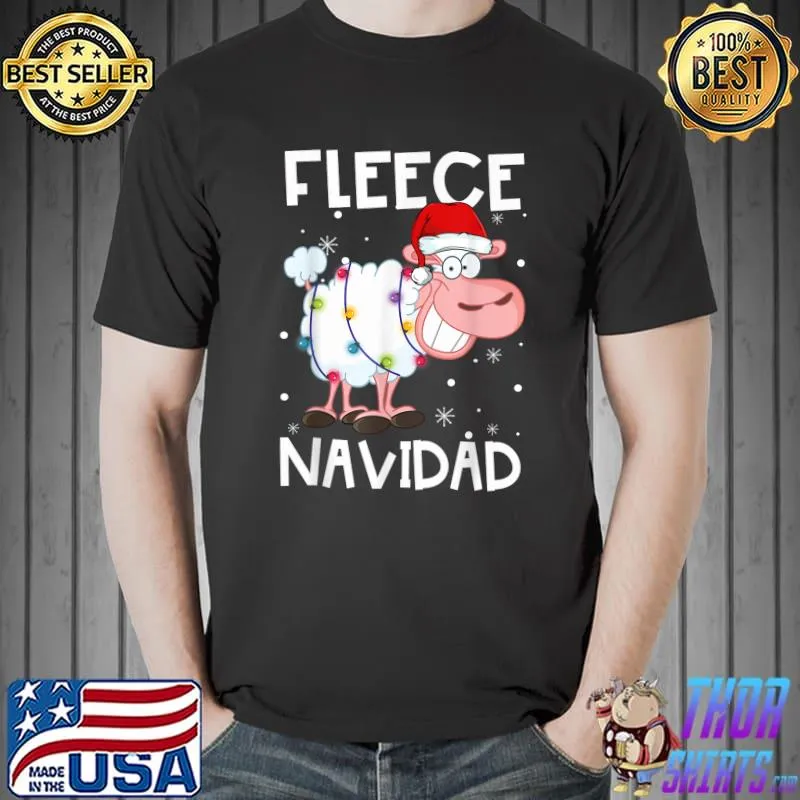 Best Fleece Navidad Funny Cute Feliz Sheep Christmas T-Shirt Unisex