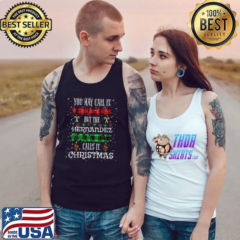 Best Fun Hernandez Family Christmas Chaos Matching Buffalo Plaid T-Shirt Tank Top