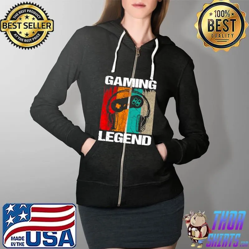 Best Gaming Legend Pc Gamer Video Games Gift Boys Teenager Kids Shirt Full Zip Hooded