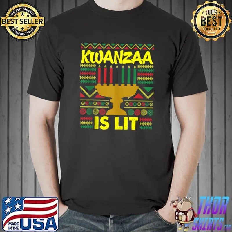 Best Happy Kwanzaa Lit Funny African American Ugly Sweater Style T-Shirt Unisex
