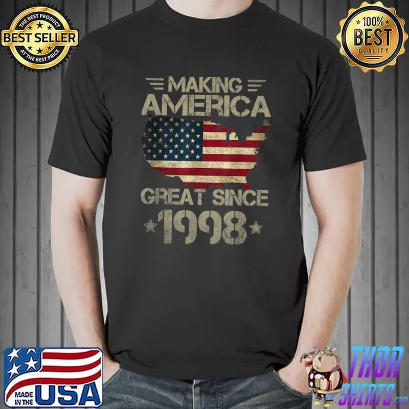 Best Making America Great Since 1998 Vintage Gifts 24th Birthday T-Shirt