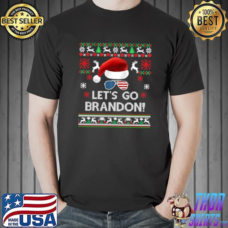 Best Merry Christmas Let's go Branson Brandon Ugly Sweater Style T-Shirt Unisex
