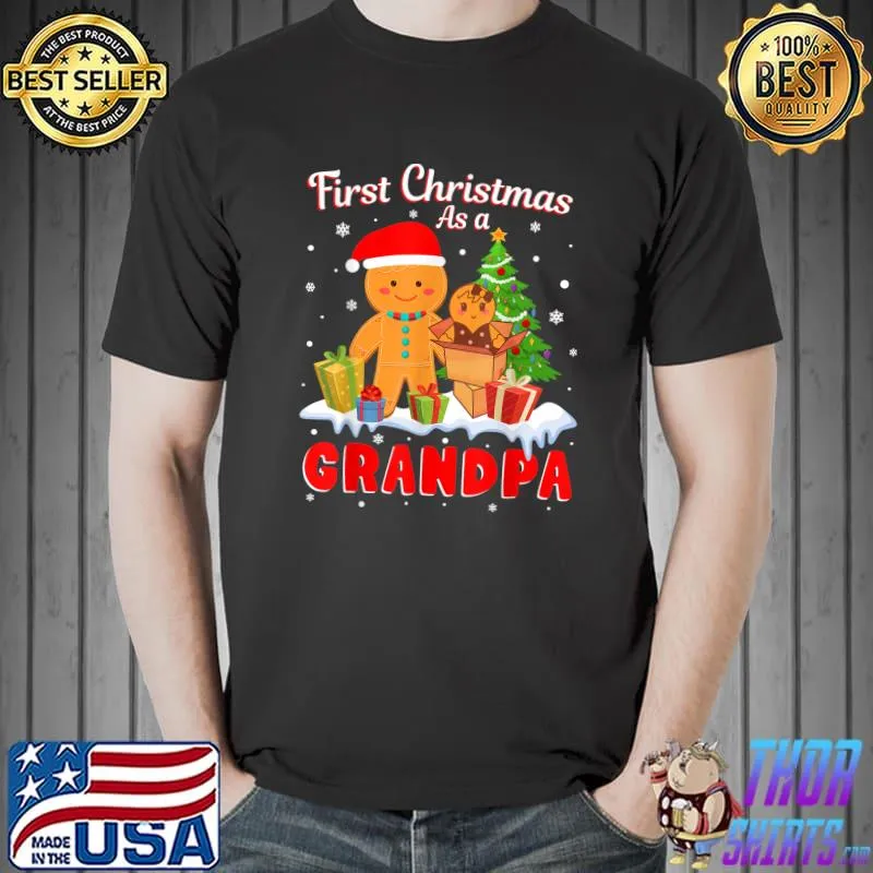 Best New Grandpa Christmas Costume First Christmas As a Grandpa T-Shirt Unisex