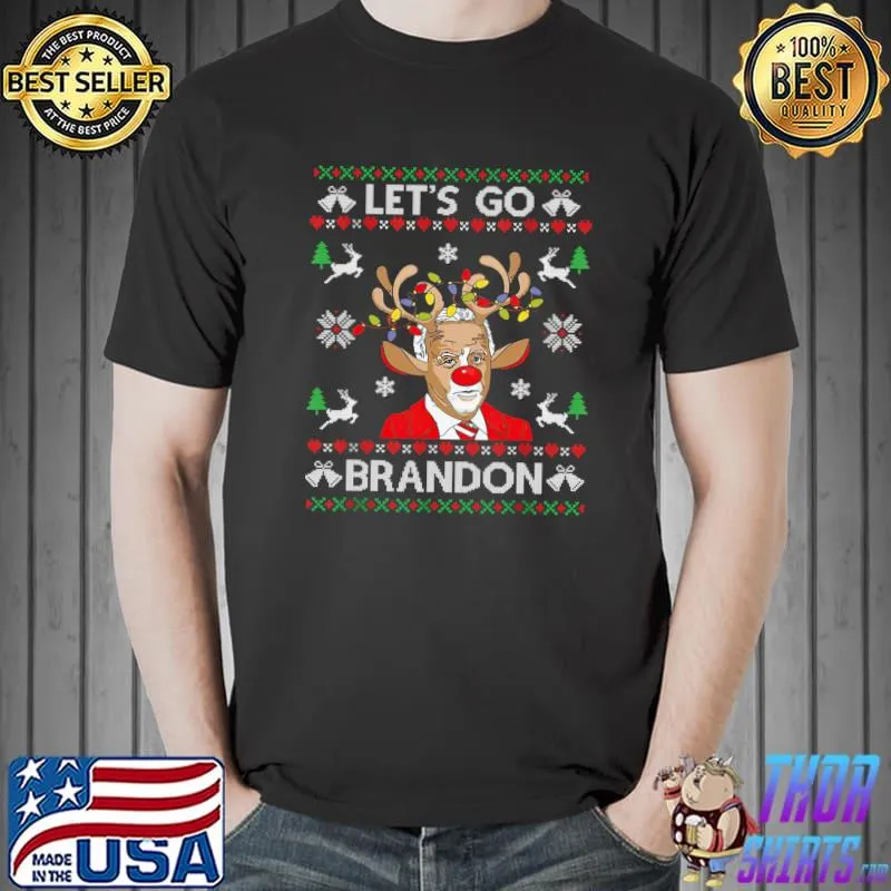 Best Reindeer Joe Biden Let's Go Branson Brandon Christmas T-Shirt Unisex
