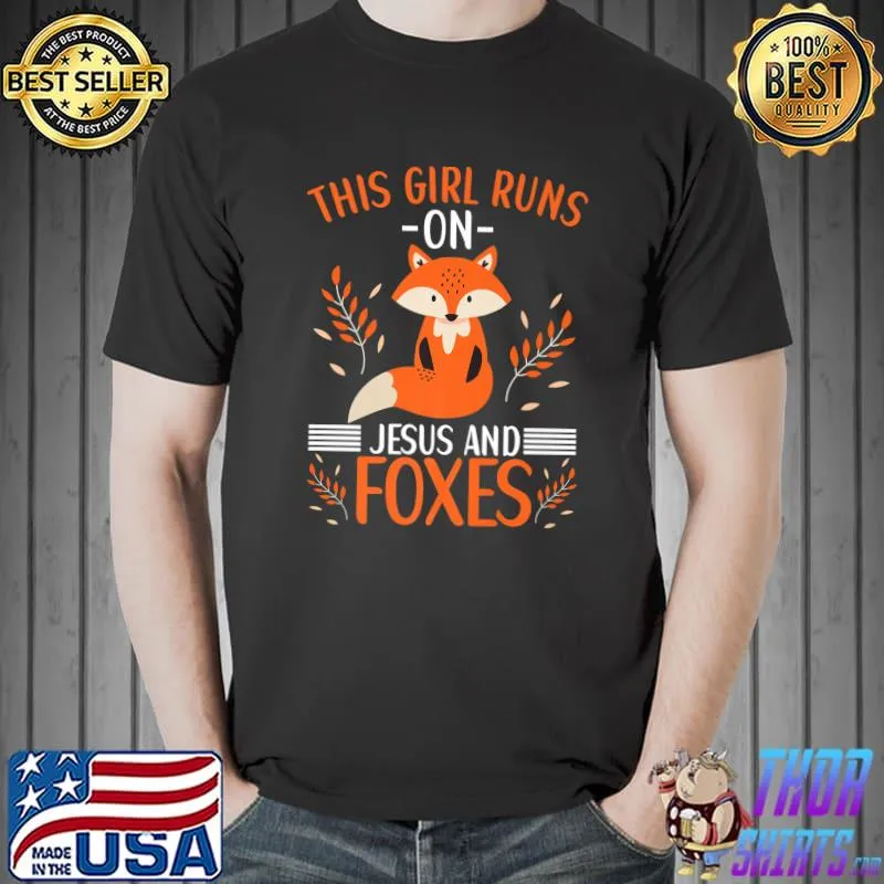 Best This Girl Runs On Jesus And Foxes Fox Lovers for Women Kids Premium T-Shirt