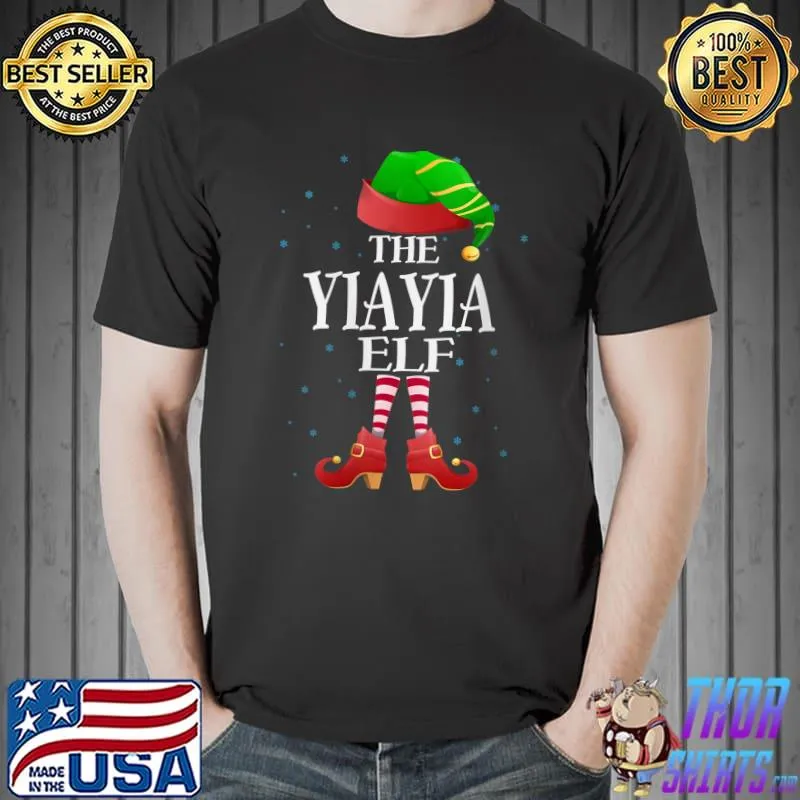 Best YiaYia Elf Matching Family Funny Grandma Christmas Party T- Unisex