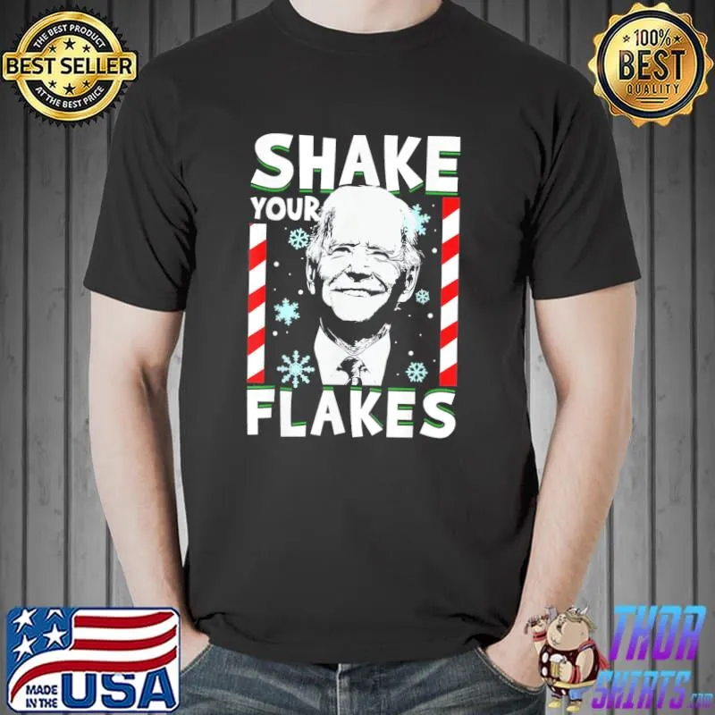 Biden Shake Your Flakes Ugly Christmas T-Shirt Unisex