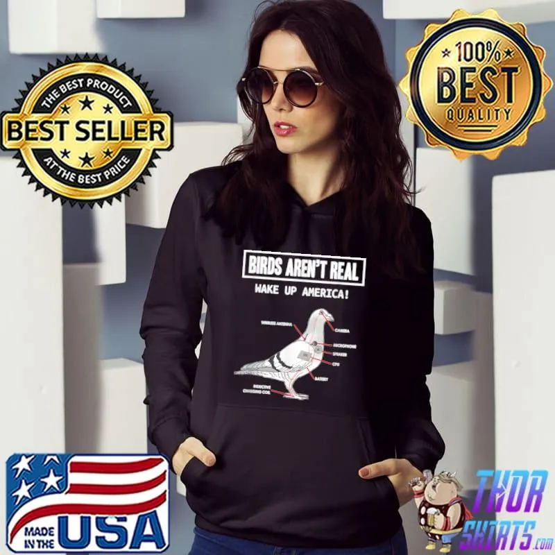 Birds Arent Real Make Up America Essential T- Hoodie