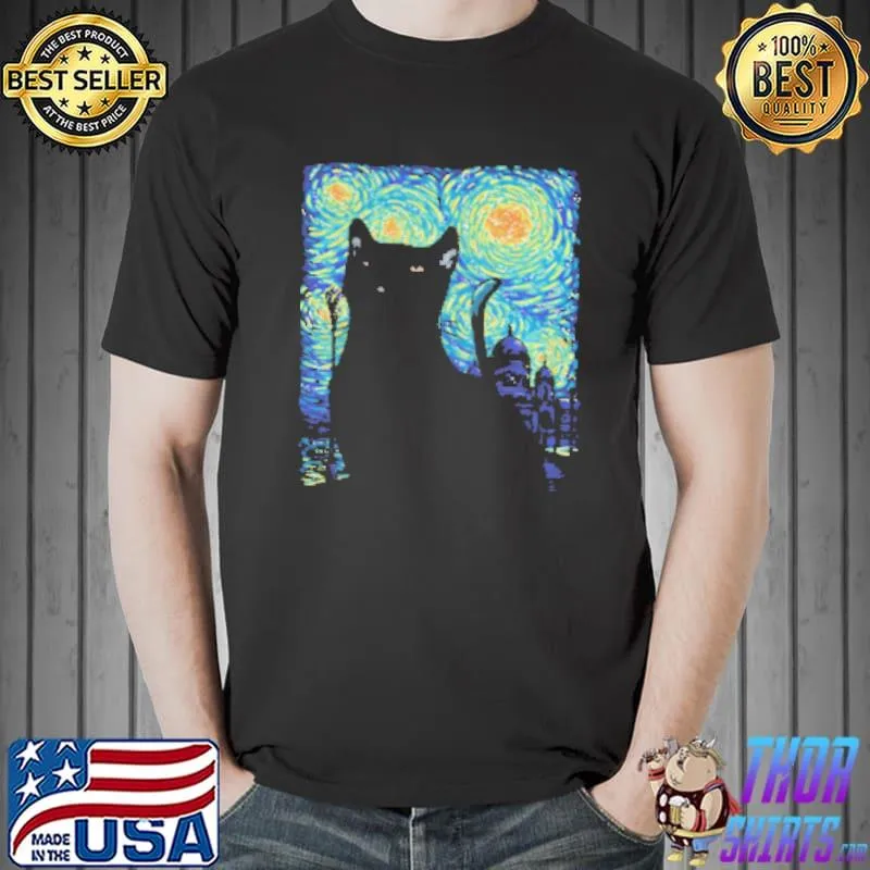 Black cat van gogh Unisex