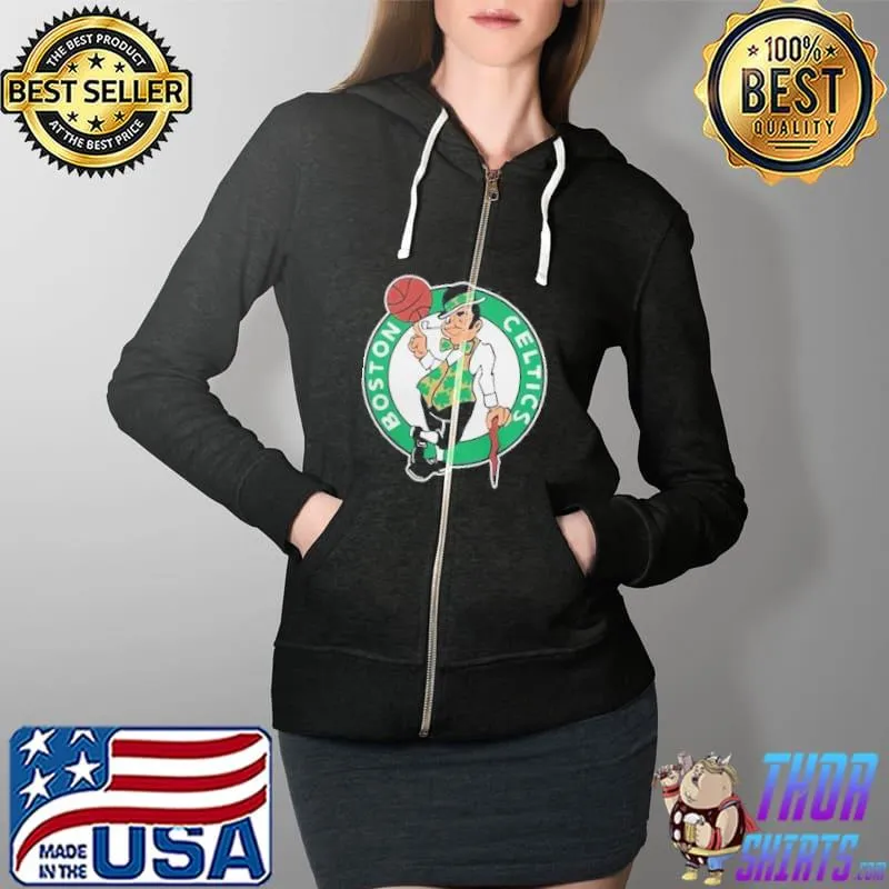 Boston Celtics Shirt Full Zip Hooded