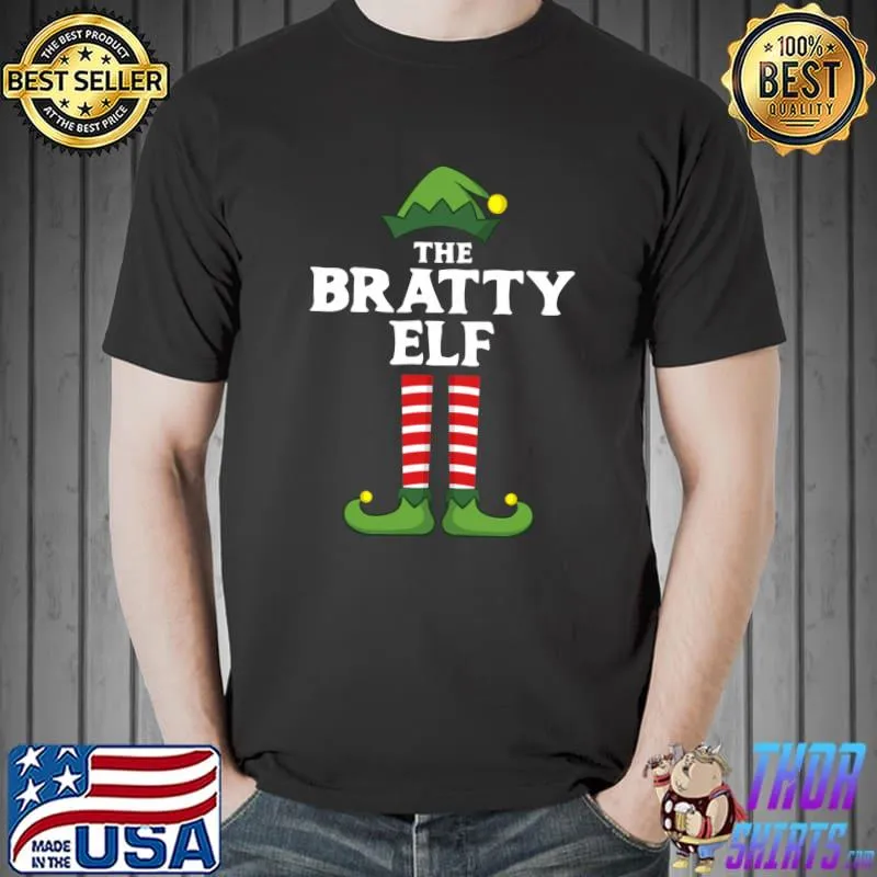 Bratty Elf Matching Family Group Christmas Pajama T-Shirt Unisex