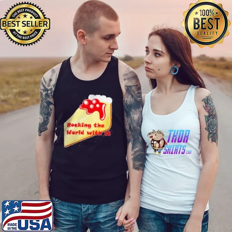 Cherry Topped Cheesecake Slice Rocking The World With It Shirt Tank Top