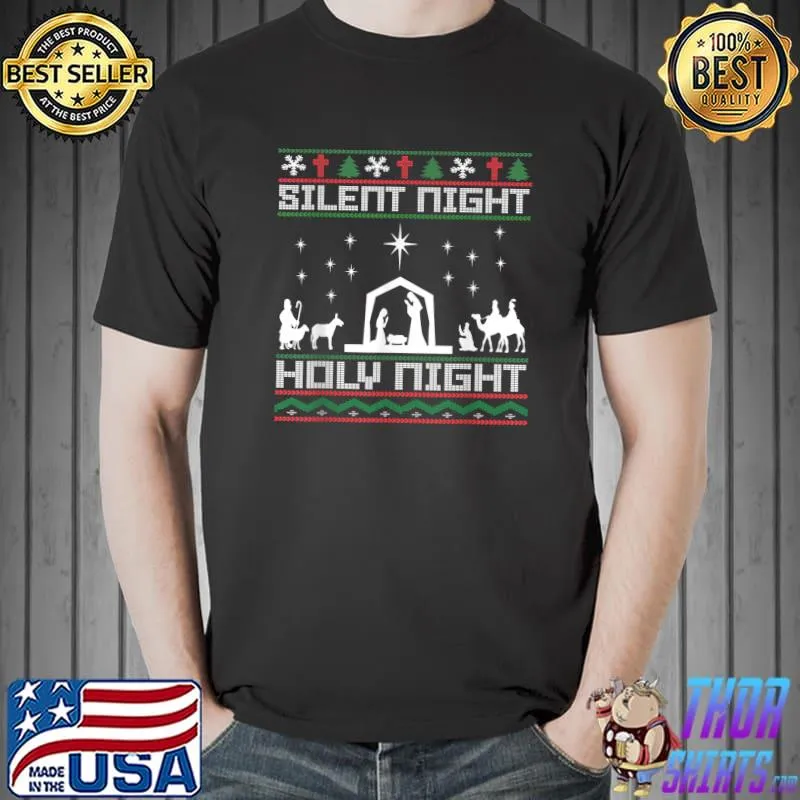 Christian Religious Ugly Christmas Sweater Top T-Shirt Unisex