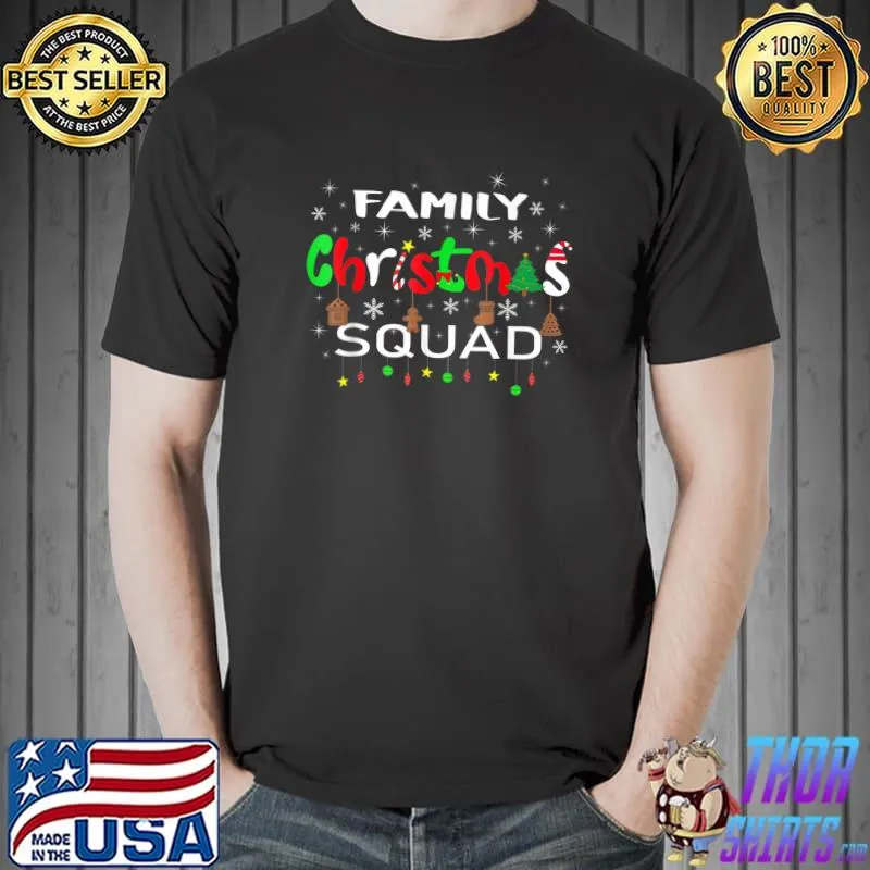 Christmas Morning Squad Red Buffalo Plaid Tree Santa Family T-Shirt