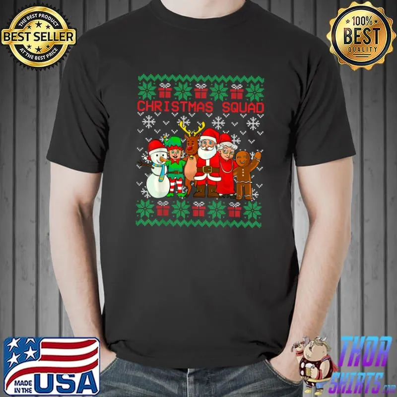 Christmas Squad Santa Family Matching PJs Ugly Xmas Sweater T-Shirt Unisex