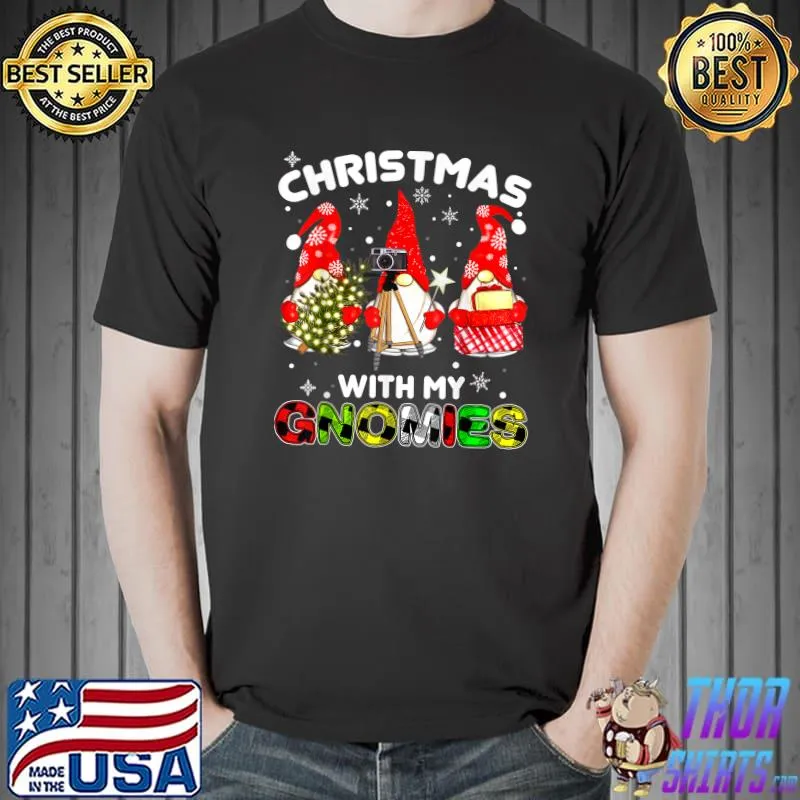 Christmas With My Gnomies Garden Gnome Family Pajamas T-Shirt Unisex