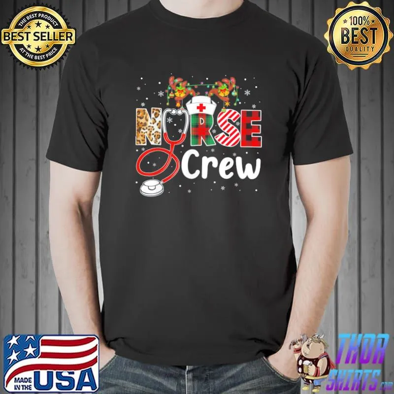 Classic Christmas Nurse Crew For Women Scrub Tops Christmas T-Shirt Unisex