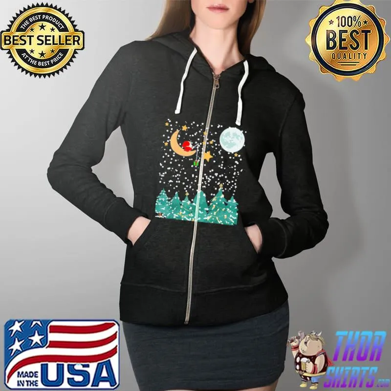 Classic Santa Fishing For Gifts , Ugly Christmas sweater TShirt Full Zip Hooded