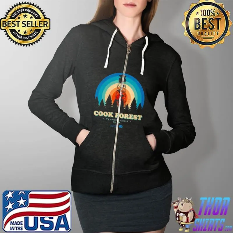 Cook Forest Fire Tower Unisex Shirt Full Zip Hooded