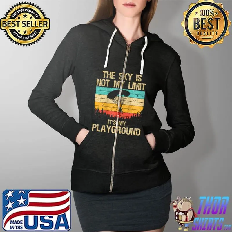 Cool Skydiving Art For Men Women Skydive Parachute Skydiver T-Shirt Full Zip Hooded