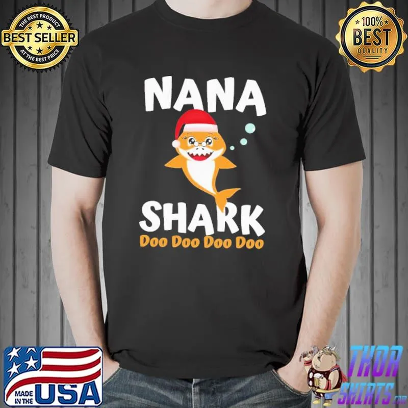 Cute nana shark christmas mommy shark daddy shark Unisex