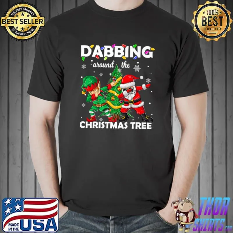 Dabbing Around The Christmas Tree Santa & ELF Dab Dance 2021 Premium T-Shirt Unisex