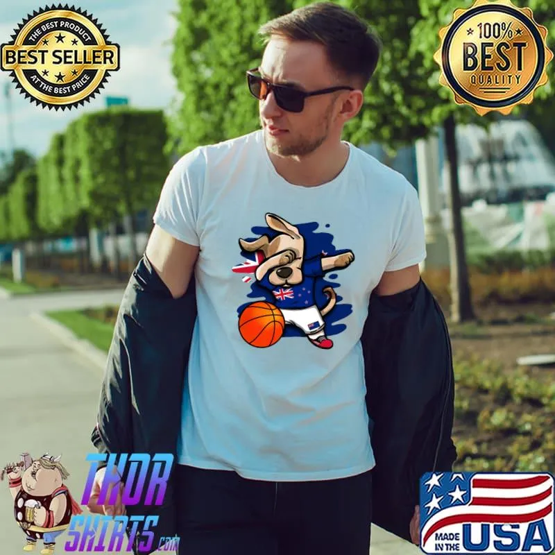 Dabbing Dog New Zealand Basketball Fans Jersey Sport Lovers T-Shirt Unisex