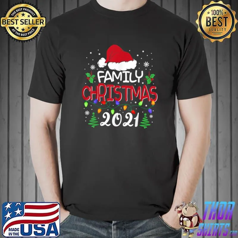 Family Christmas 2021 Matching Shirts Squad Santa Elf Funny T-Shirt Unisex