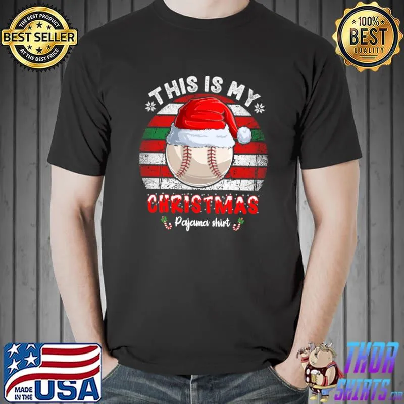 Family Matching Group Vintage Baseball Christmas Pajamas Mom T- Unisex