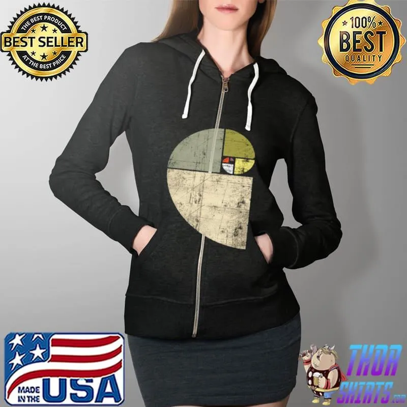 Fibonacci Spiral Sequence Golden Ratio Cool Math Langarmshirt Shirt Full Zip Hooded