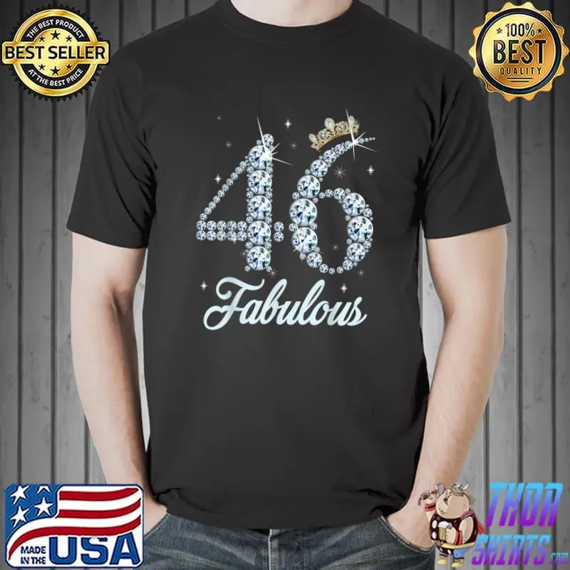Funny 46 Year Old Its My 46th Birthday Queen Diamond Heels Crown T-Shirt Unisex