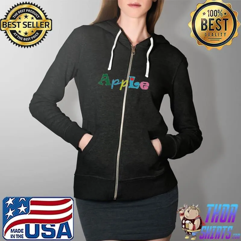 Funny Apple Colorful Shirt Full Zip Hooded