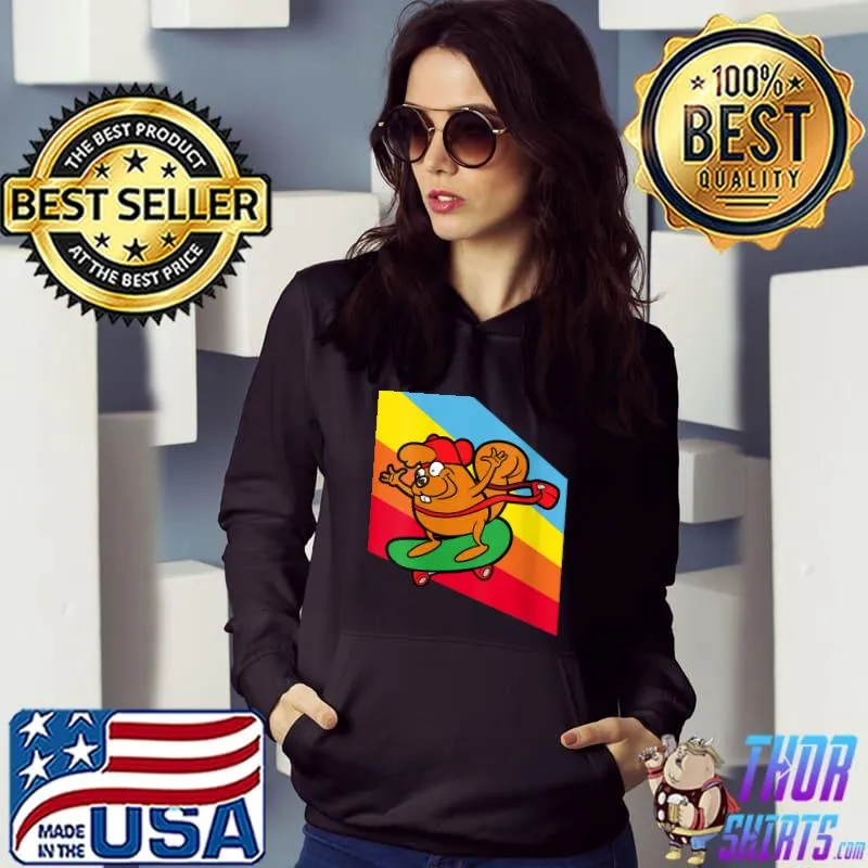 Funny Beaver Skateboarding Skateboard Skateboarder Skater T- Hoodie