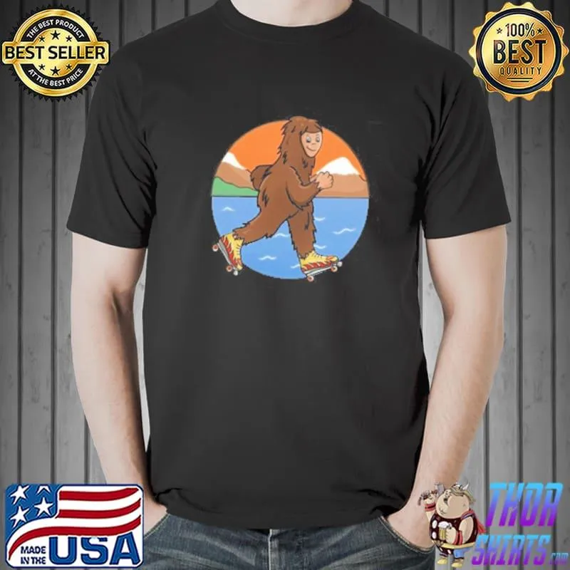 Funny Bigfoot Roller skating Shirt Unisex