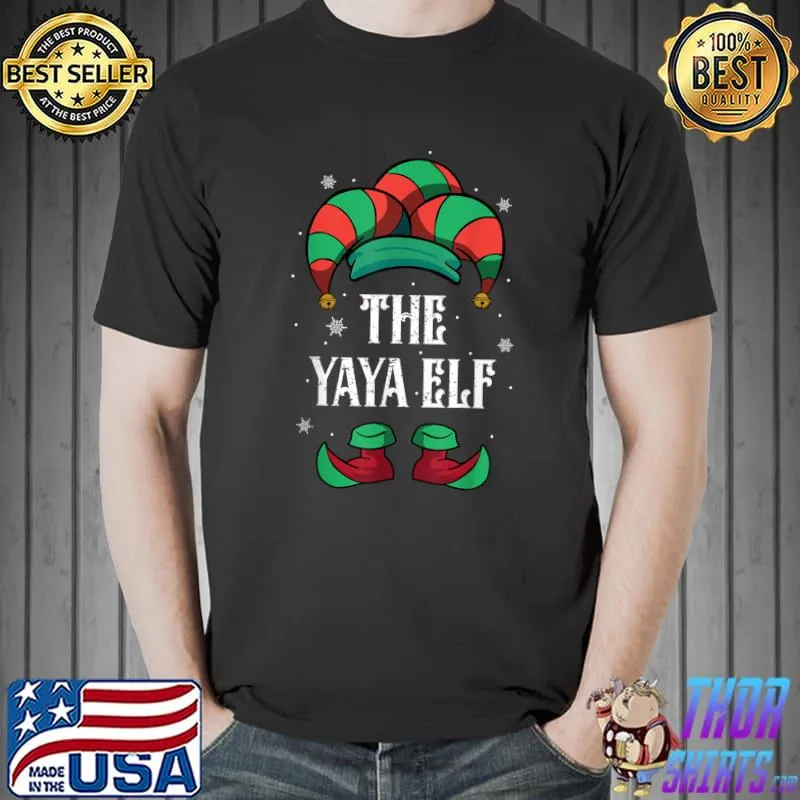 Funny Christmas The Yaya Elf Matching Family Christmas Xmas T-Shirt Unisex