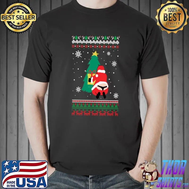 Funny Funny Adult Santa's Whale Tail Thongs Ugly Christmas Sweater T-shirt