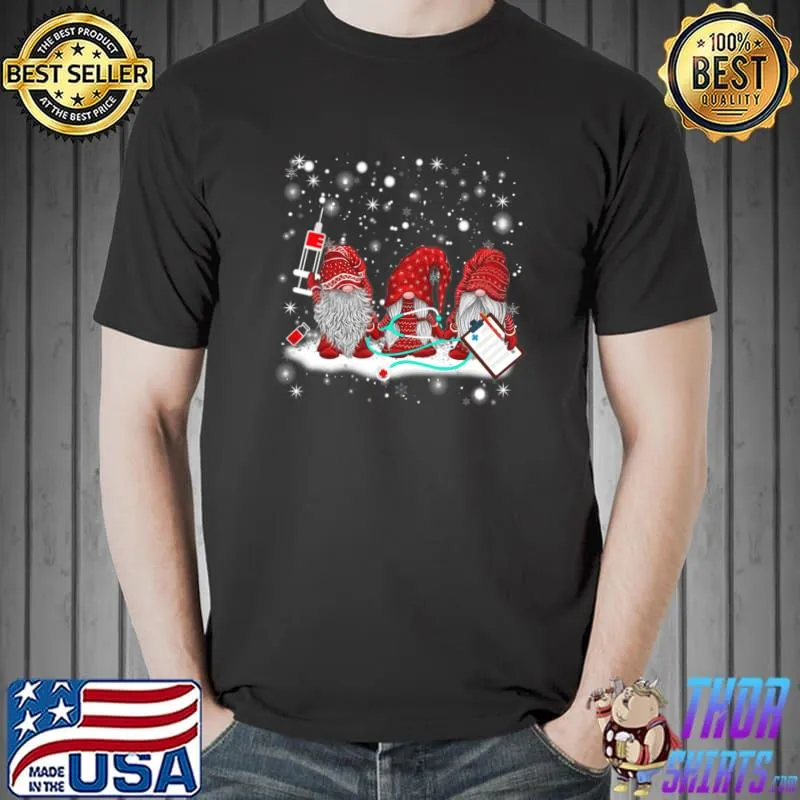 Funny Gnomes Nurse Hat Christmas Pajama Nursing Ugly Sweater Xmas T- Unisex