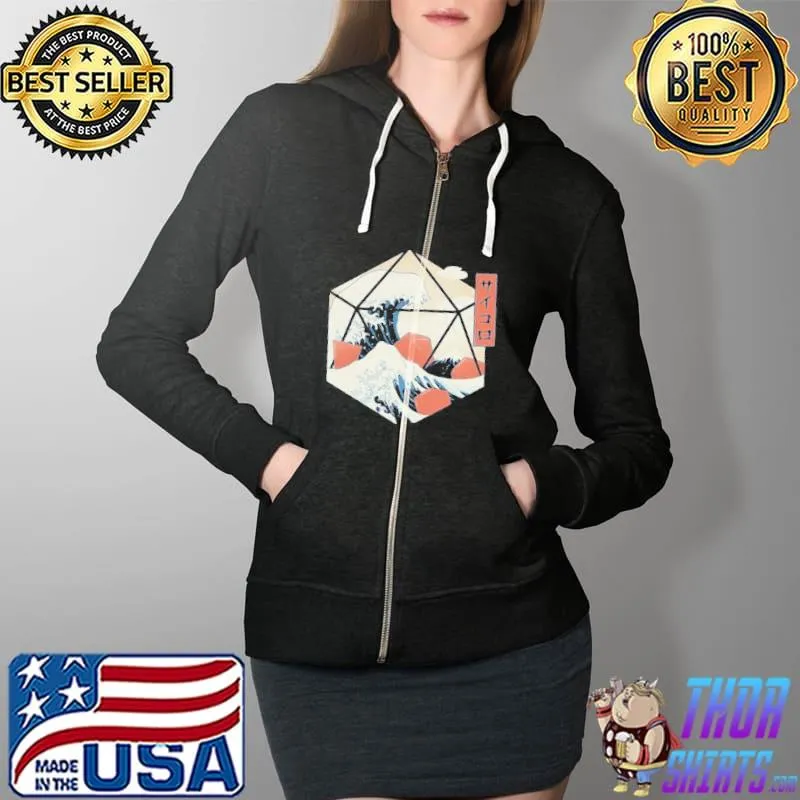 Funny Great Wave of Dice Shirt Full Zip Hooded