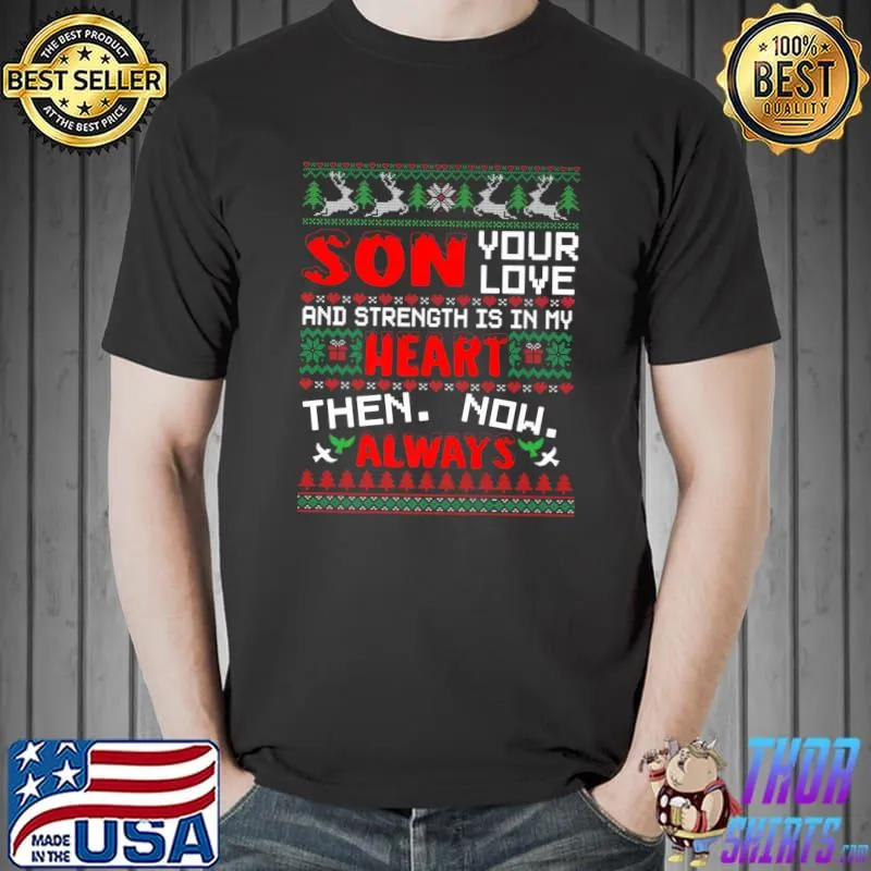 Funny Loving & Missing My Son in Christmas, Son My Guardian Angel Premium T-Shirt Unisex