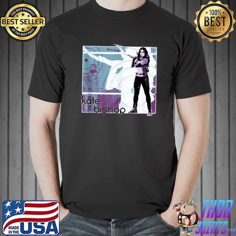 Funny Marvel Hawkeye Kate Bishop Halftone Character Poster T-Shirt Unisex
