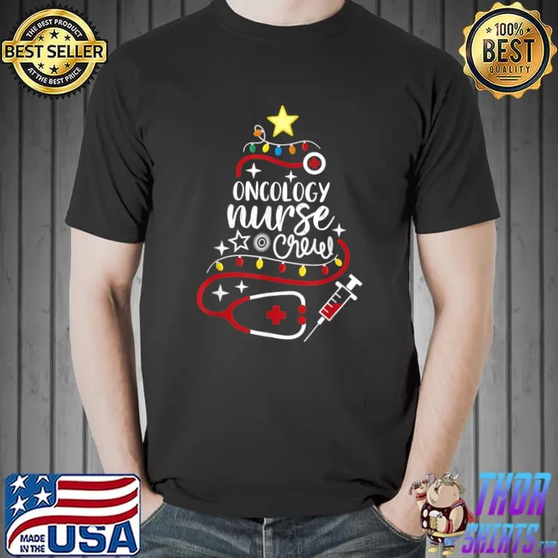 Funny Merry Christmas Oncologist Nursing Oncology Nurse Crew T-Shirt Unisex