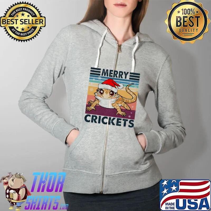 Funny Merry Crickets Vintage Full Zip Hooded