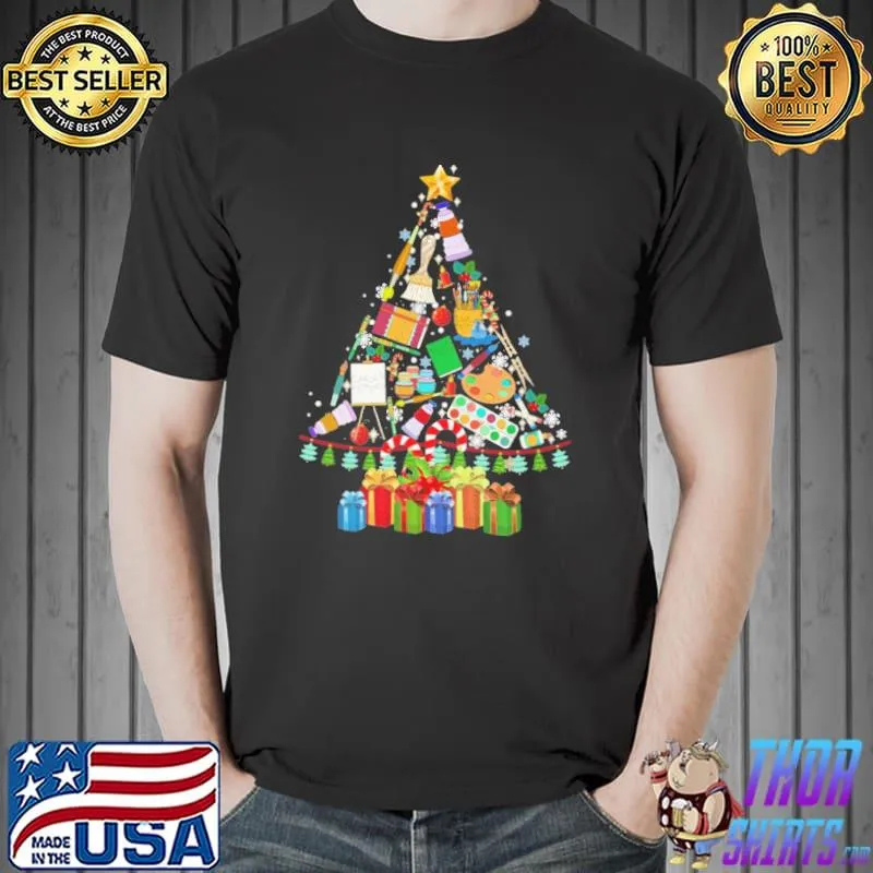 Funny Paint Art Christmas Tree Shirt