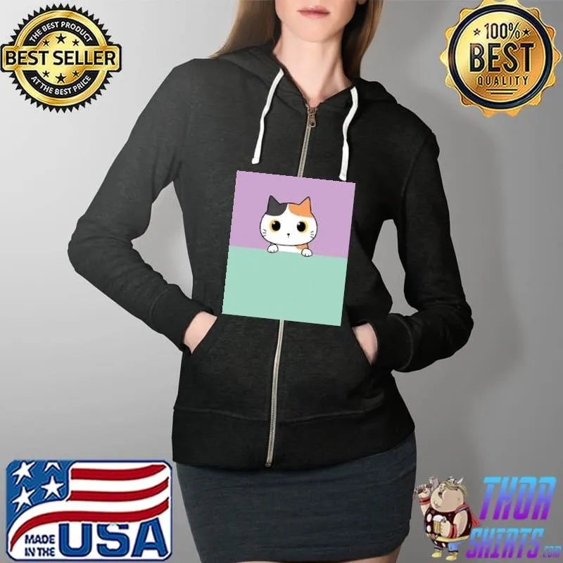 Funny Peekaboo Cute Cats Shirt Full Zip Hooded
